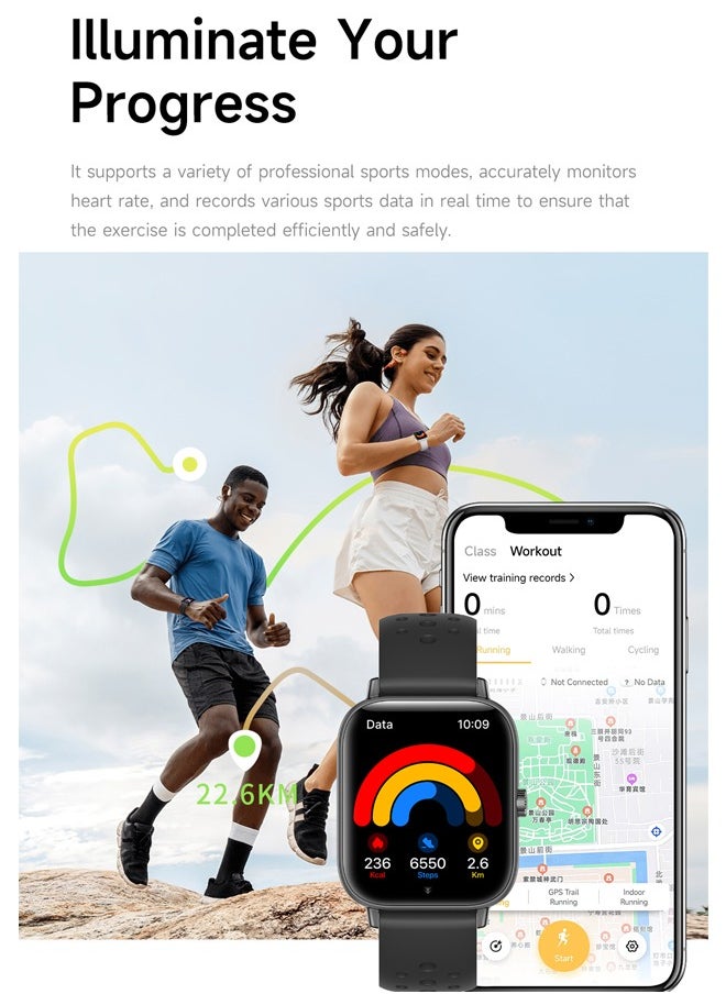 1.83-Inch Bluetooth Smart Bracelet/Smartwatch, Sports Sleep Monitoring, Answering/Making Calls, Silicone Strap, RT i128