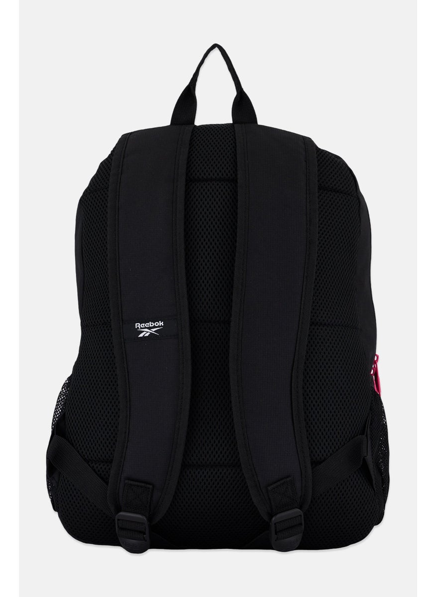 Women 2 Pcs Brand Logo Backpack And Lunch Bag 41 H x 29 L x 8 W cm, Black/Pink