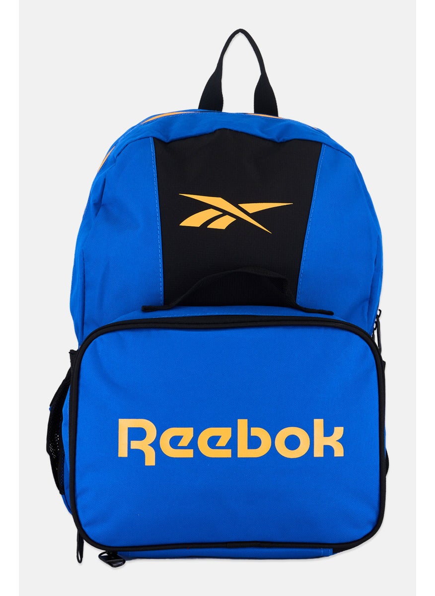 Men 2 Pcs Brand Logo Backpack And Lunch Bag 41 H x 29 L x 8 W cm, Blue