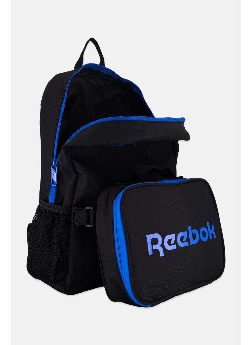 Men 2 Pcs Brand Logo Backpack And Lunch Bag 41 H x 29 L x 8 W cm, Black