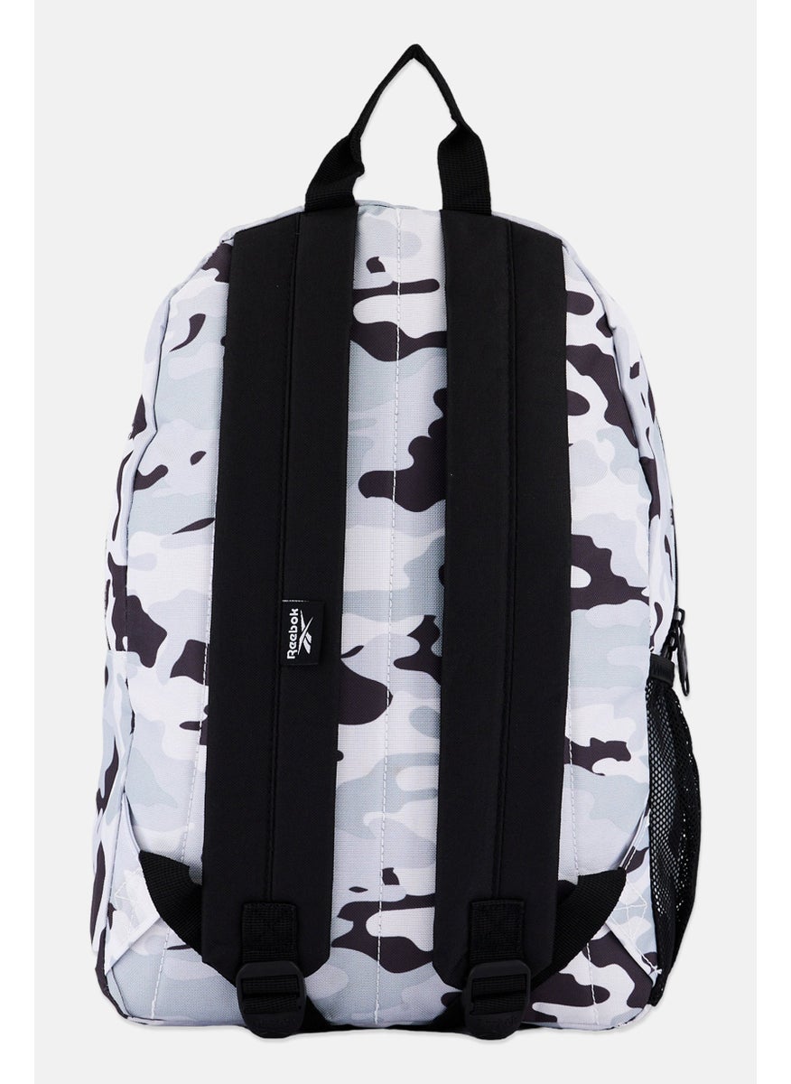 Men Brand Logo Backpack 41 H x 28 L x 12 W cm, Black/Grey