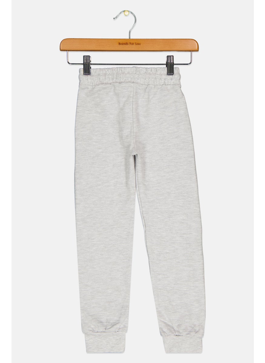 Toddlers Girl Brand Logo Jogger Pants, Grey