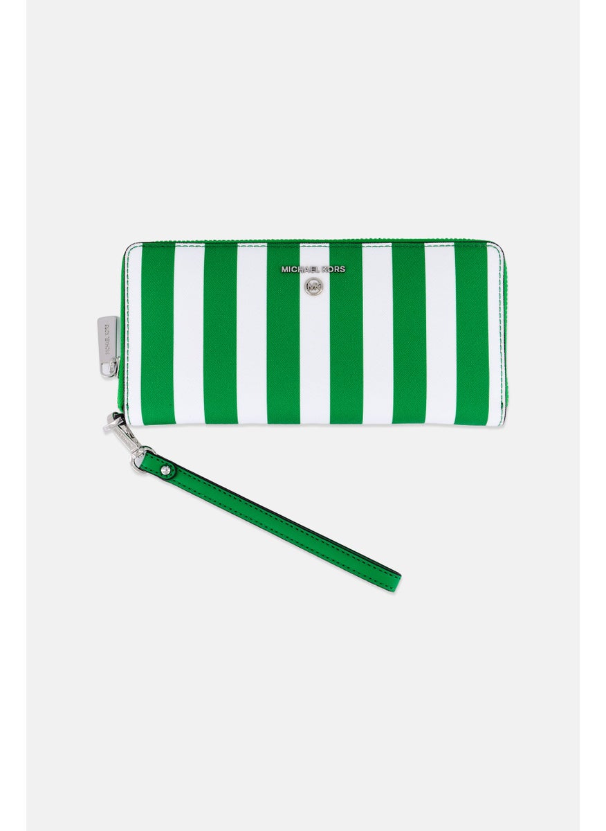 Women Striped Wallet 11 H x 22 L x 3 W cm, White