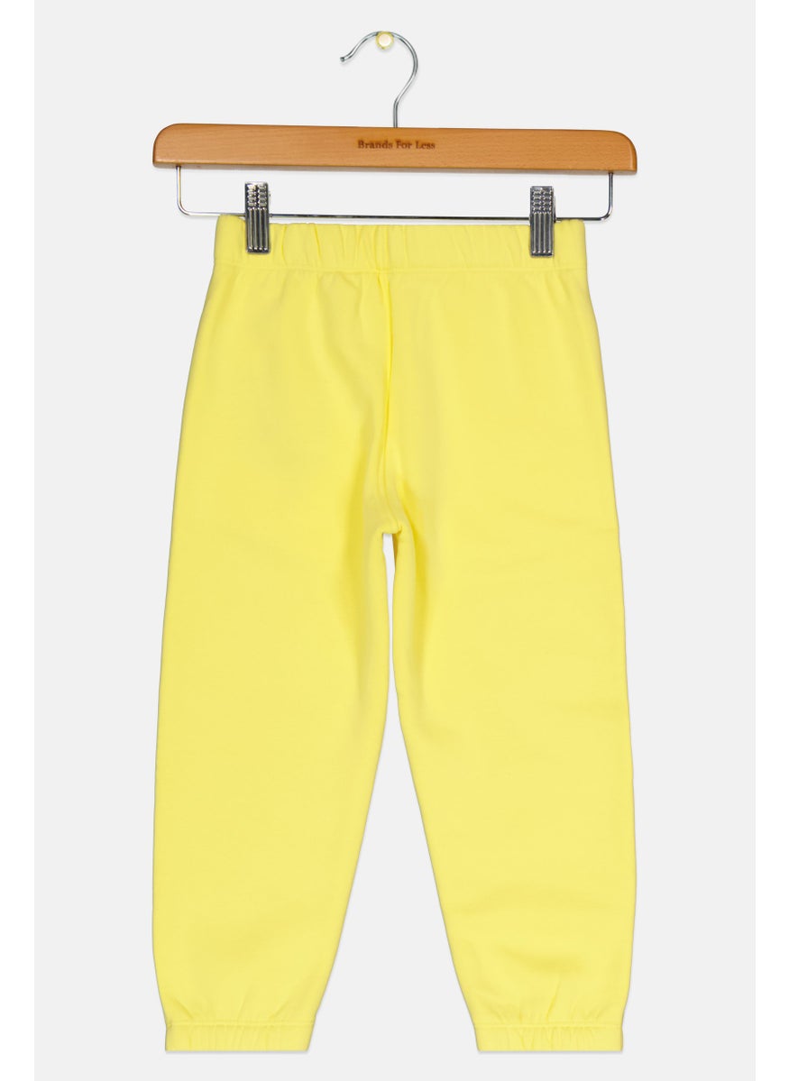 Kids Boy Embroidered Logo Sweatpants, Yellow