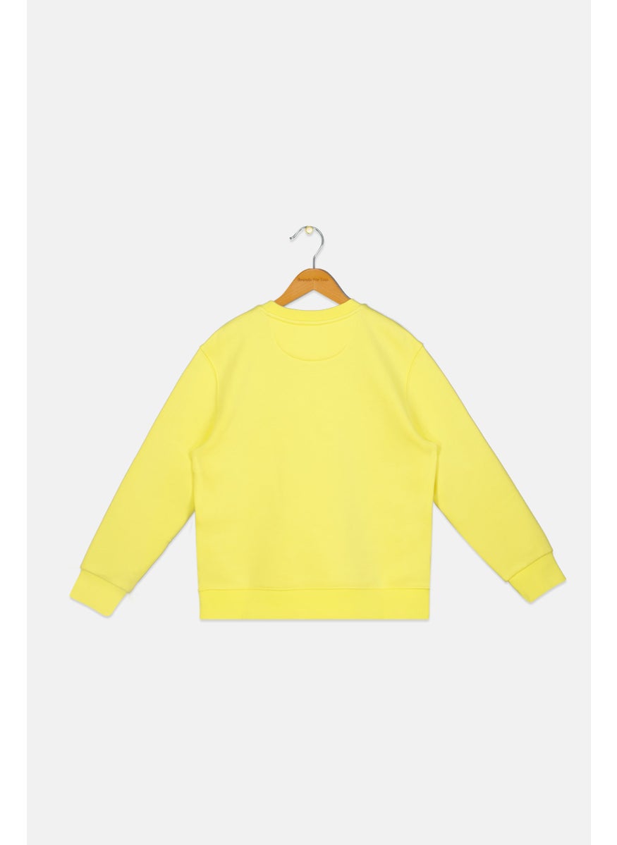 Kids Boy Brand Logo Sweatshirt, Yellow