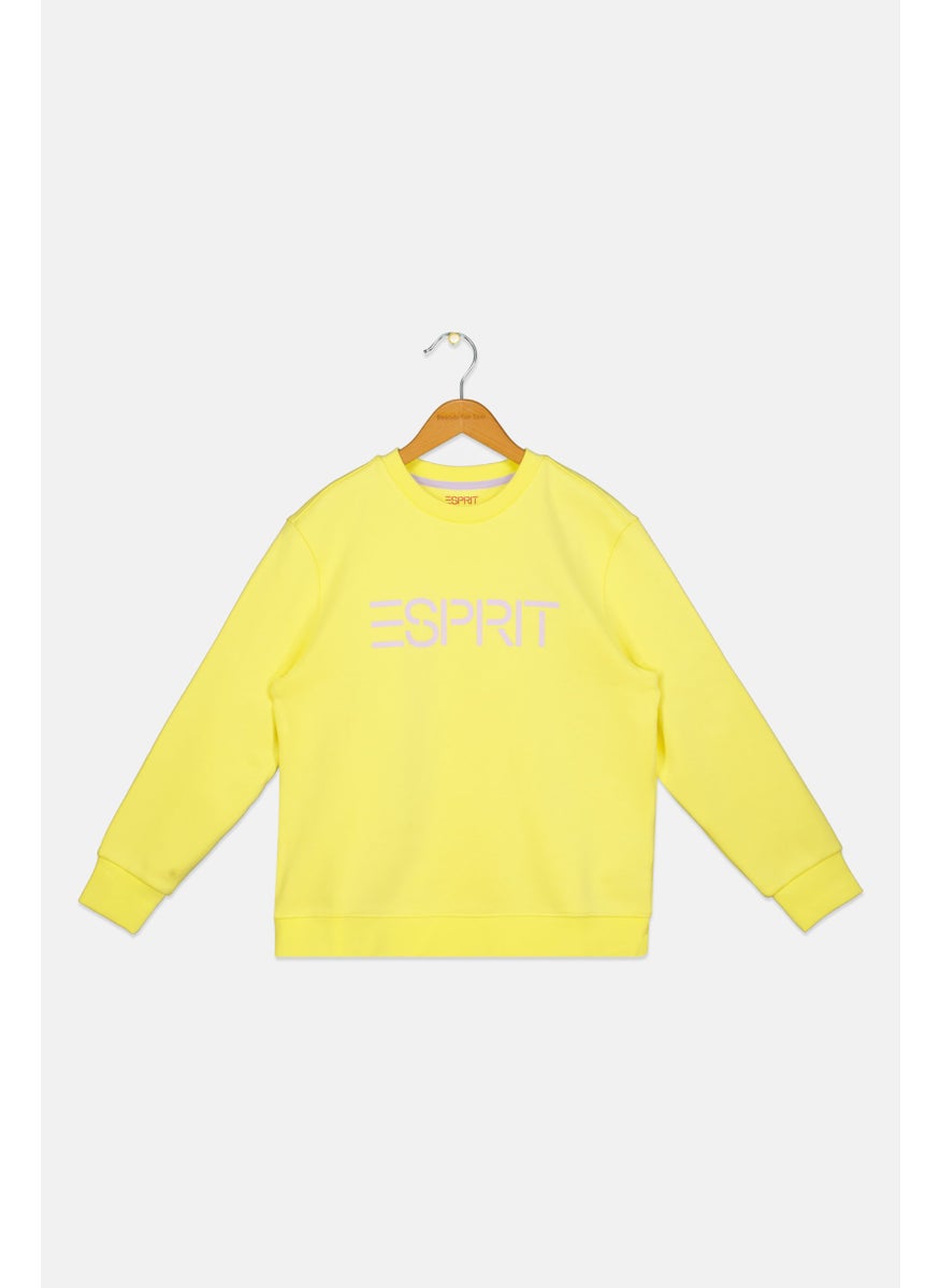 Kids Boy Brand Logo Sweatshirt, Yellow