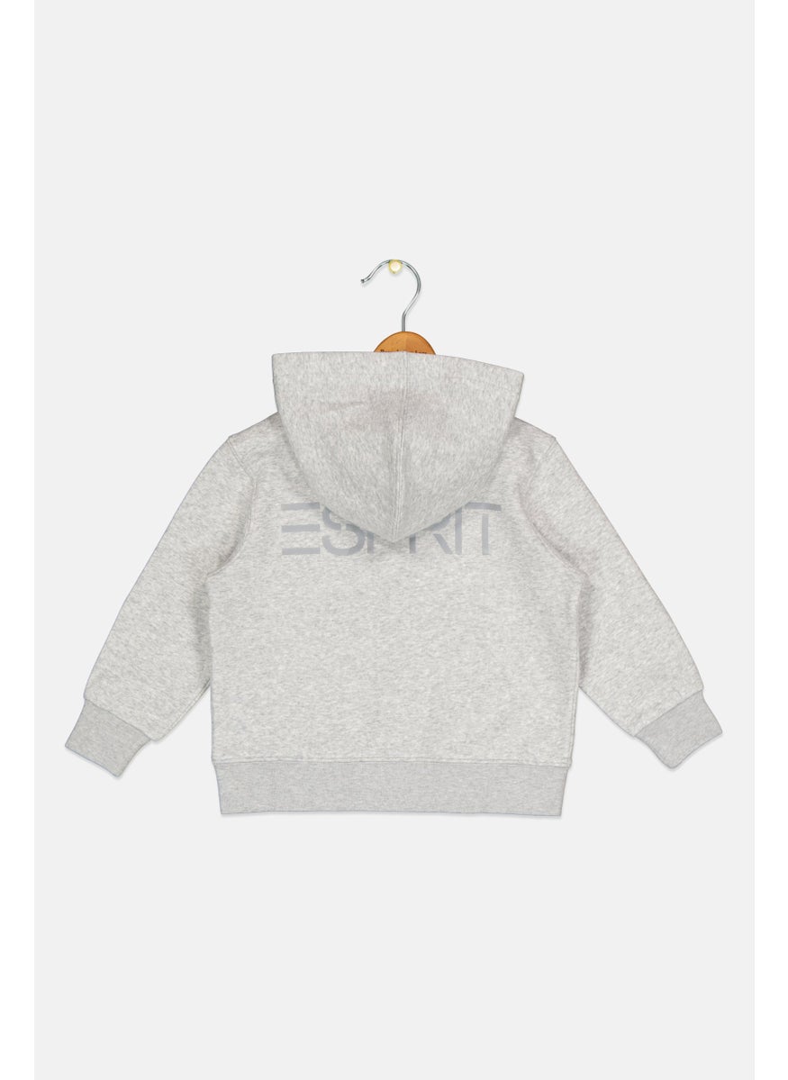 Kids Boy Brand Logo Hooded Sweatshirts, Heather Grey