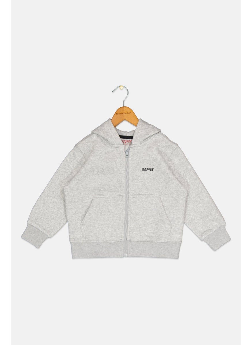 Kids Boy Brand Logo Hooded Sweatshirts, Heather Grey