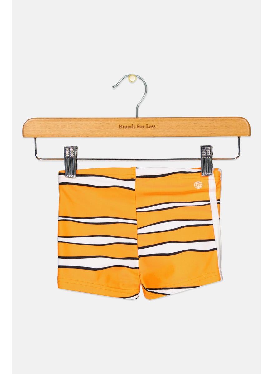 Adidas x Disney Kids Boy Stripe Swim Shorts, Orange