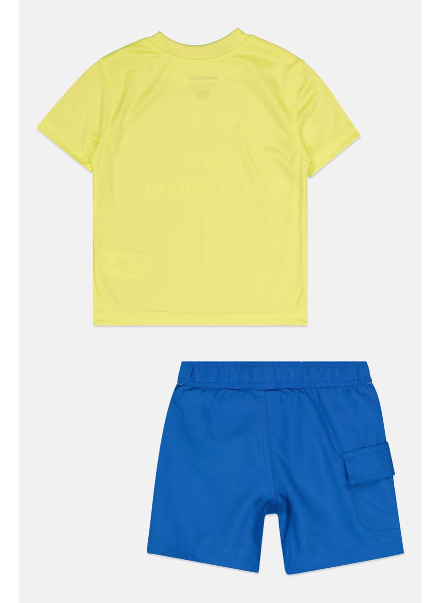 Toddlers Boy 2 Pieces Swimwear T-shirt And Short, Lime/Blue