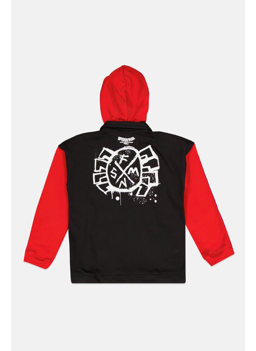 Kids Boy Colorblocked Full Zip Jacket, Black/Red
