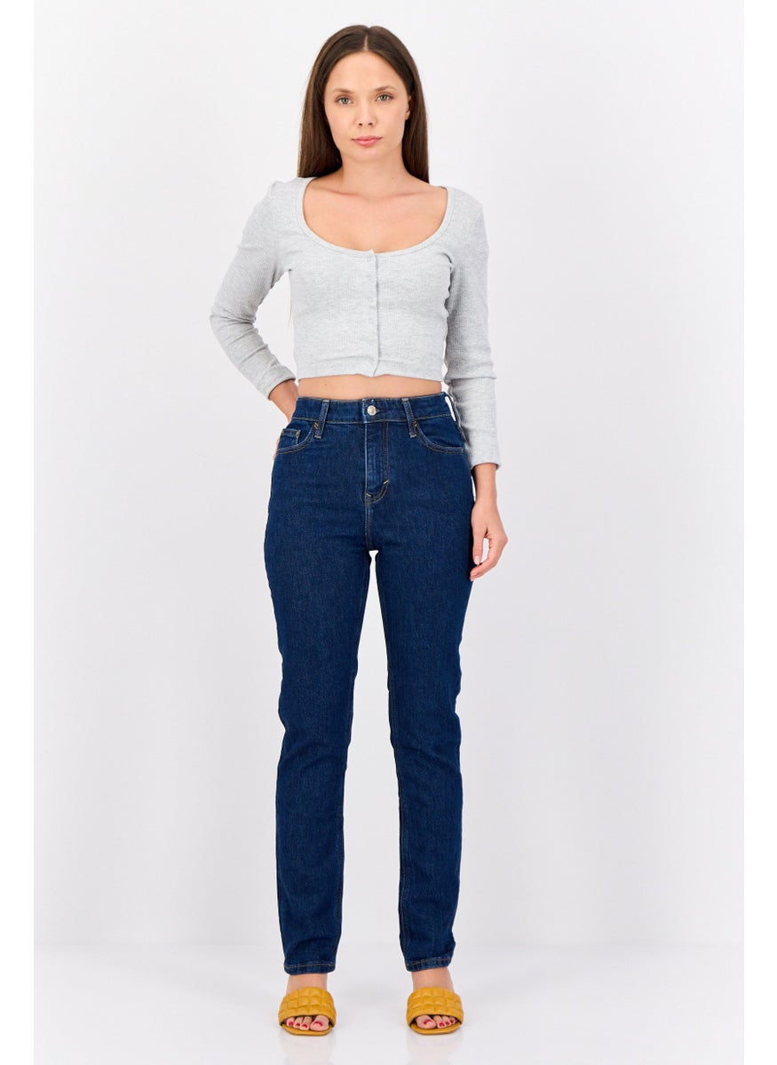 Women Slim Fit Washed Stretchable Jeans, Blue