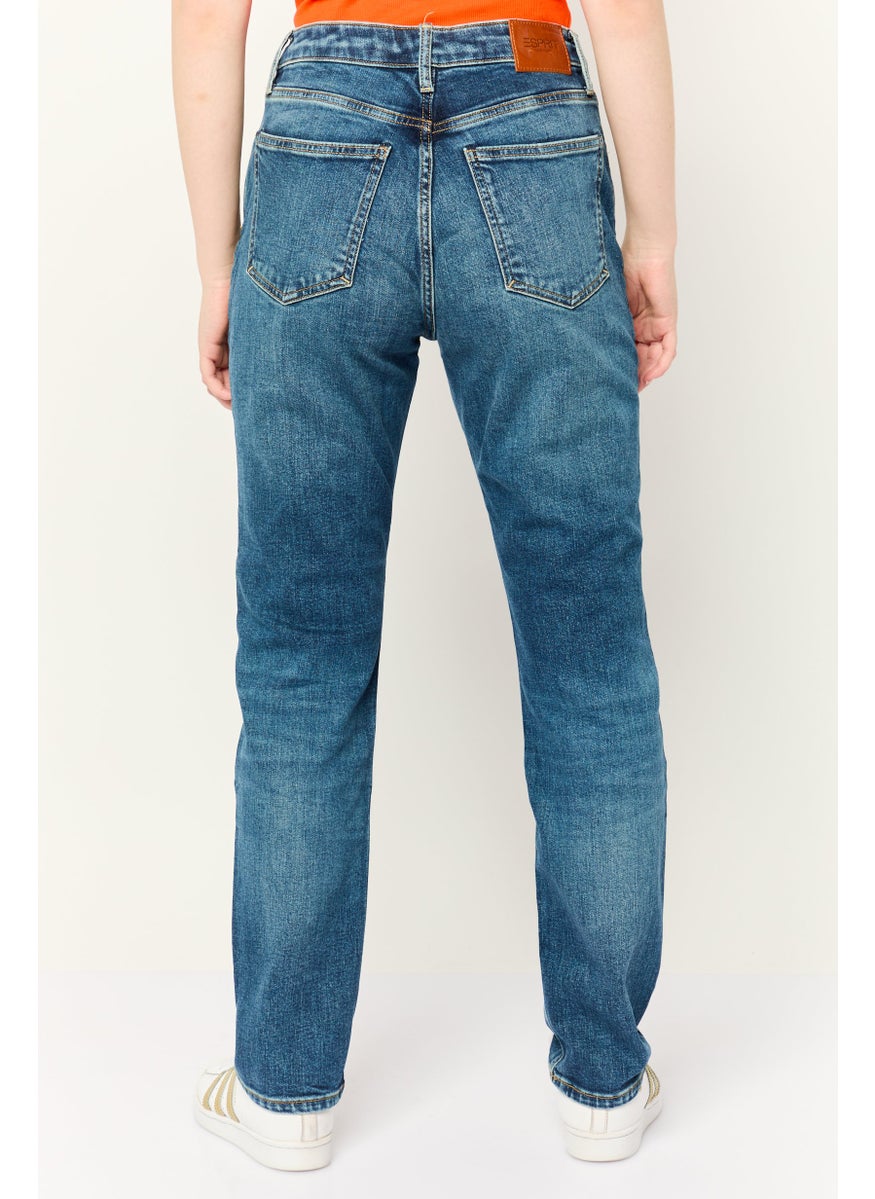 Women Slim Fit Washed Stretchable Retro Jeans, Blue