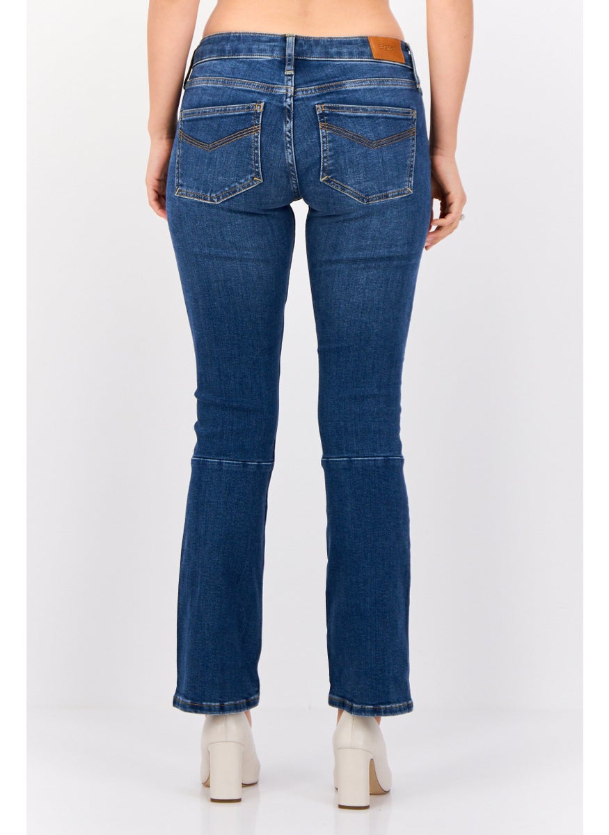Women Bootcut Fit Washed Stretchable Jeans, Blue
