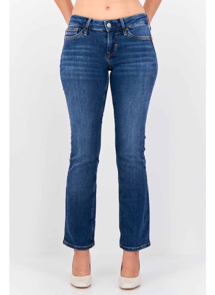 Women Bootcut Fit Washed Stretchable Jeans, Blue