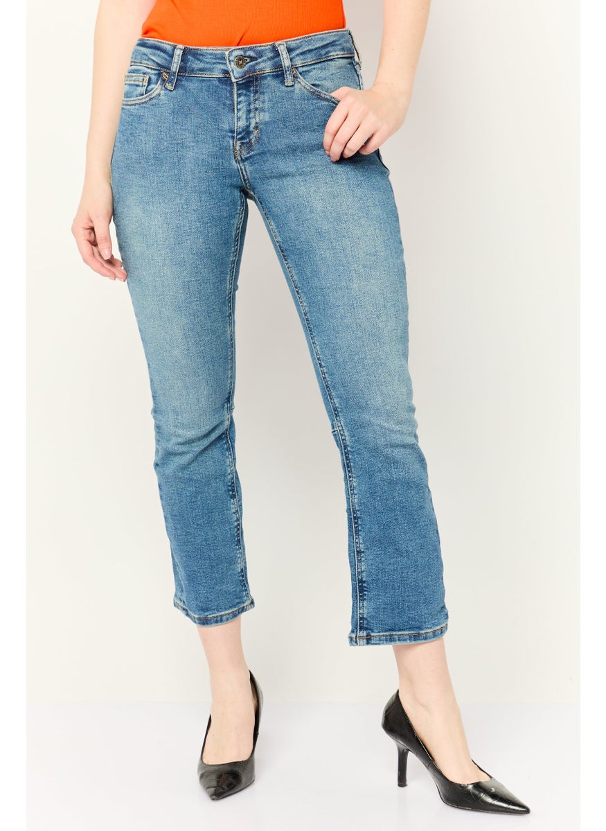 Women Bootcut Fit Washed Stretchable Jeans, Blue