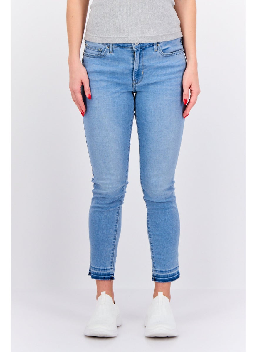 Women Skinny Fit Washed Stretchable Denim, Blue