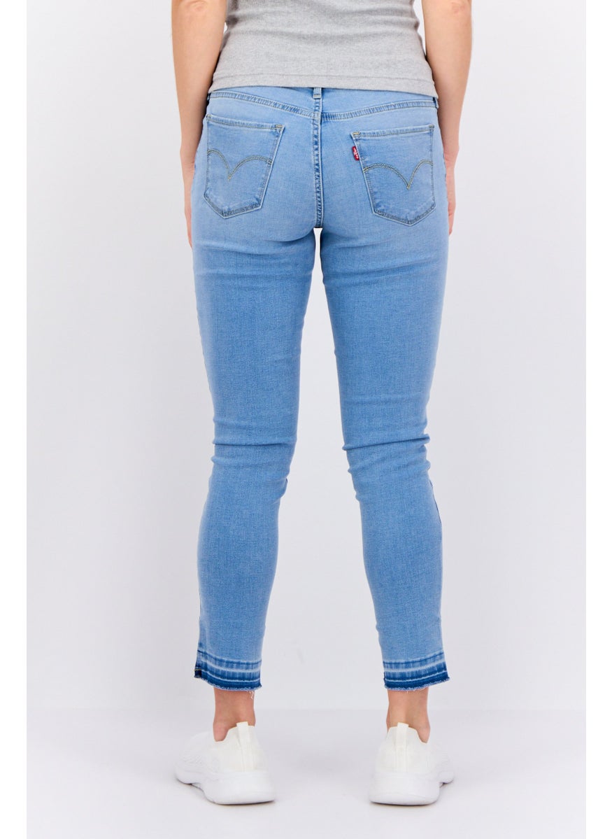 Women Skinny Fit Washed Stretchable Denim, Blue