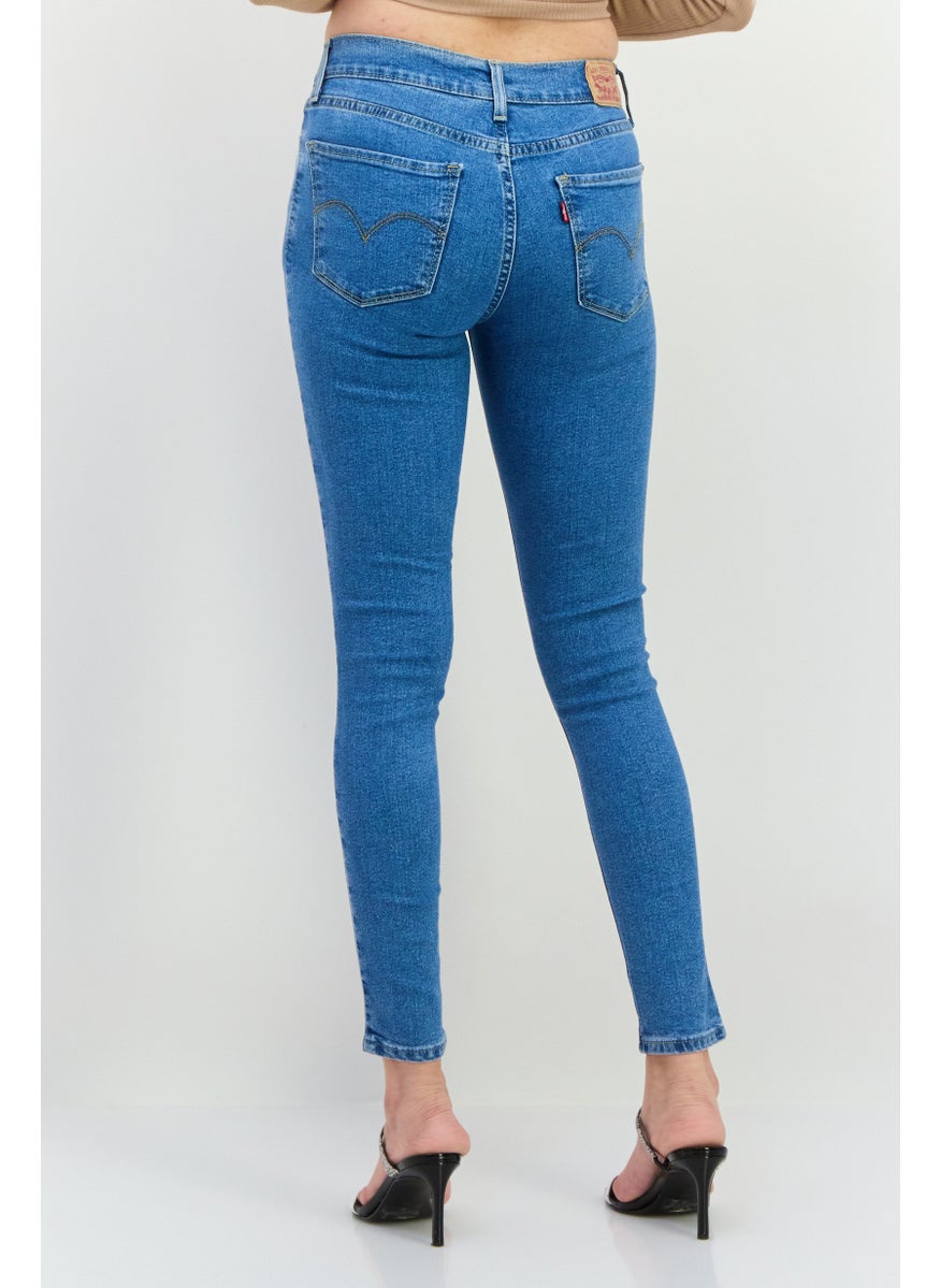 Women Super Skinny Fit Washed Stretchable Denim Jeans, Light Blue