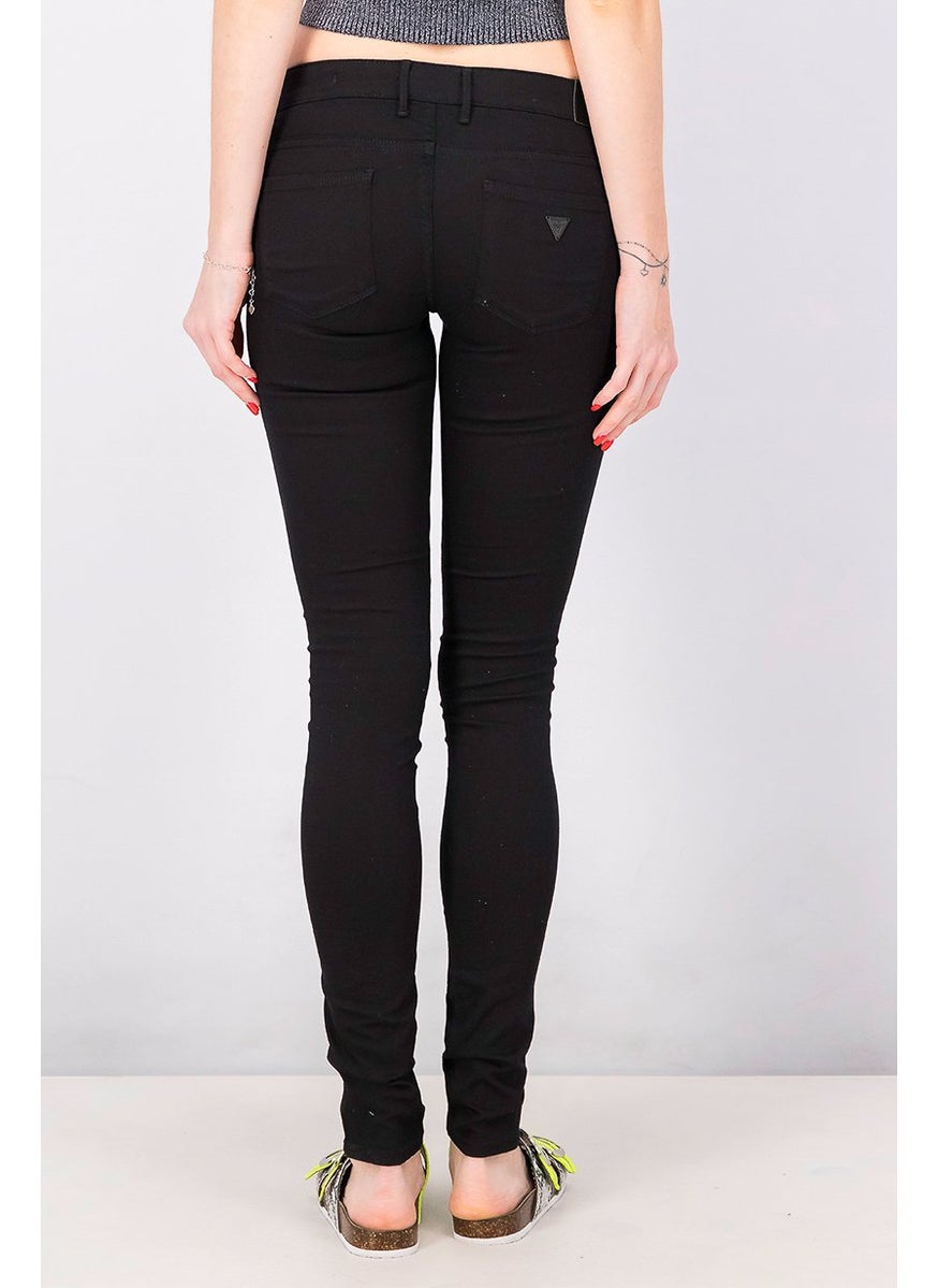 Women Skinny Fit Solid Stretchable Jegging, Black