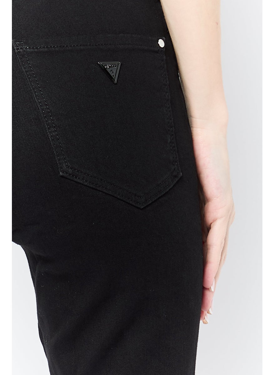 Women Skinny Fit Solid Denim Jeans, Black
