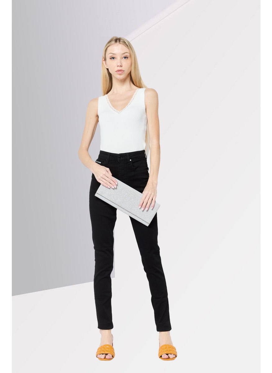 Women Skinny Fit Solid Denim Jeans, Black