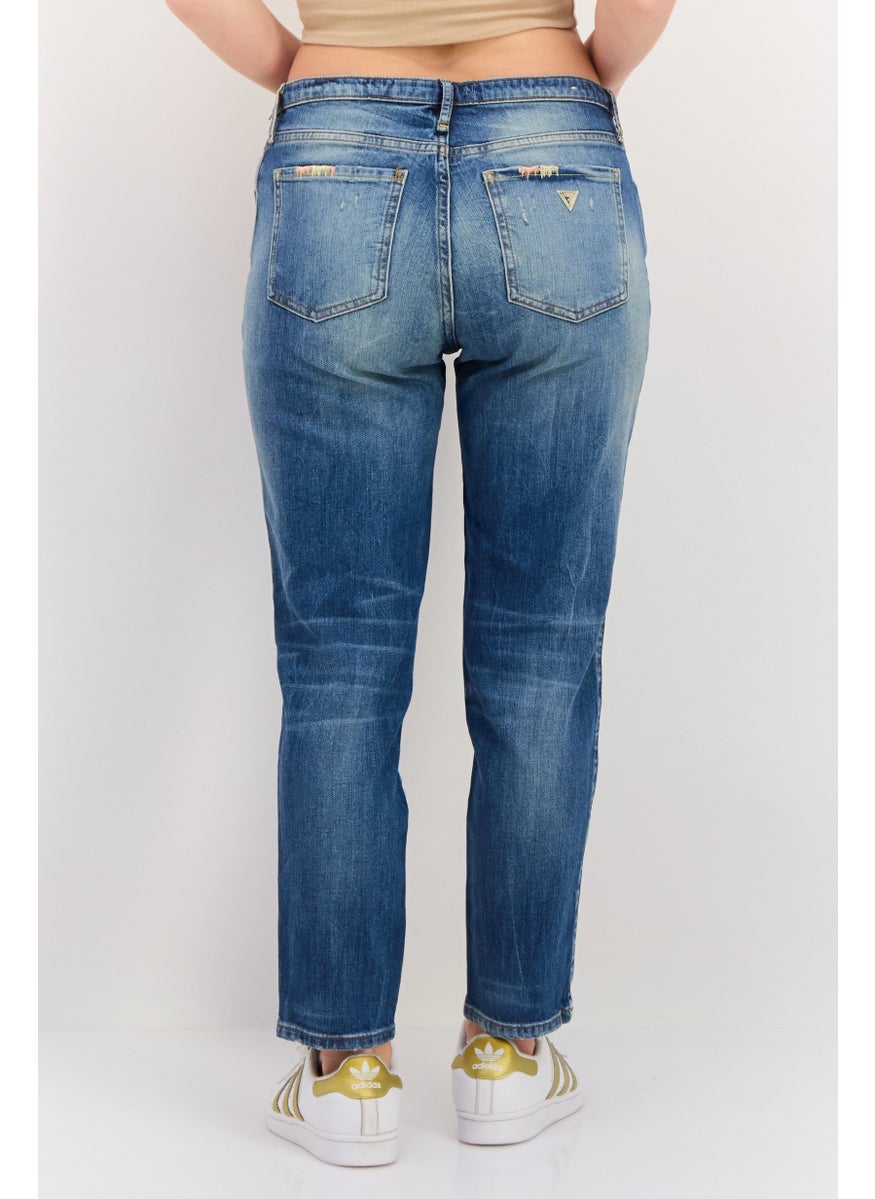 Women Regular Fit Washed Stretchable Jeans, Blue