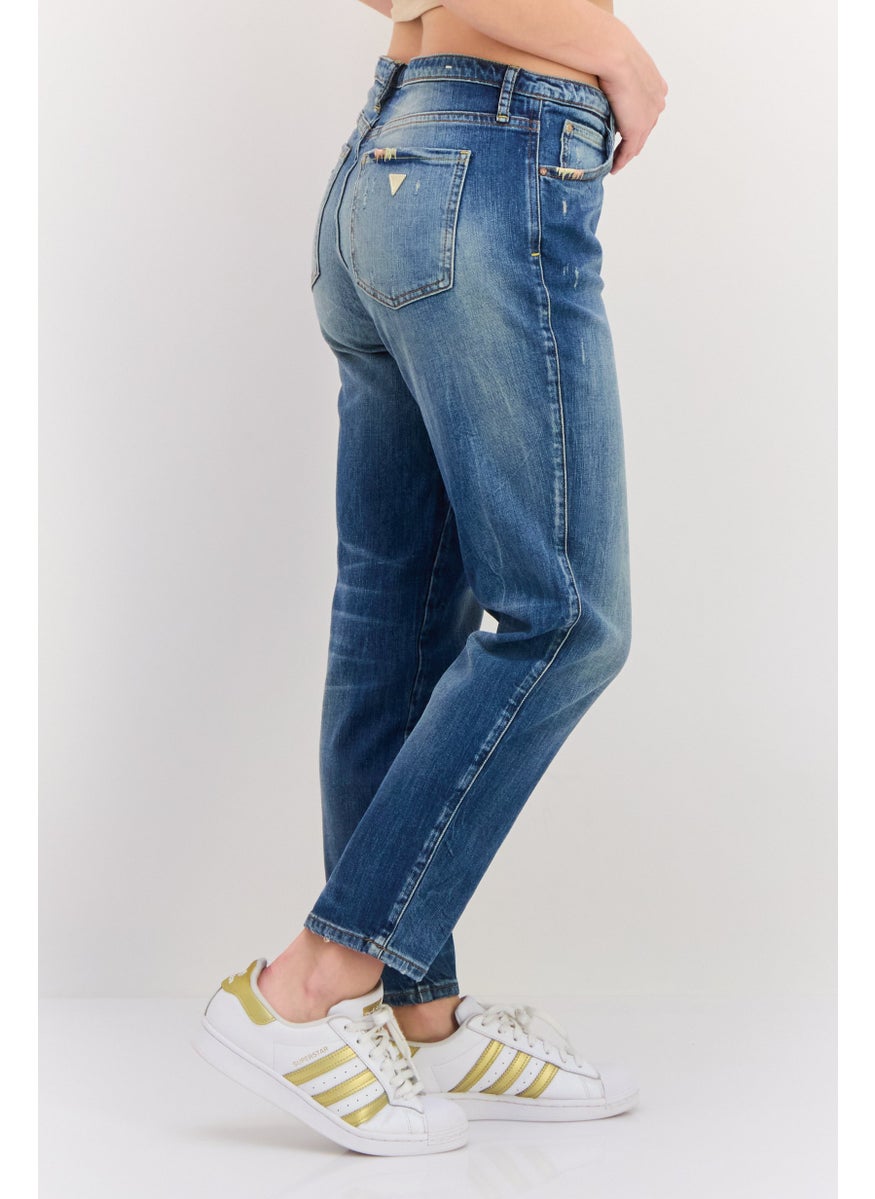 Women Regular Fit Washed Stretchable Jeans, Blue