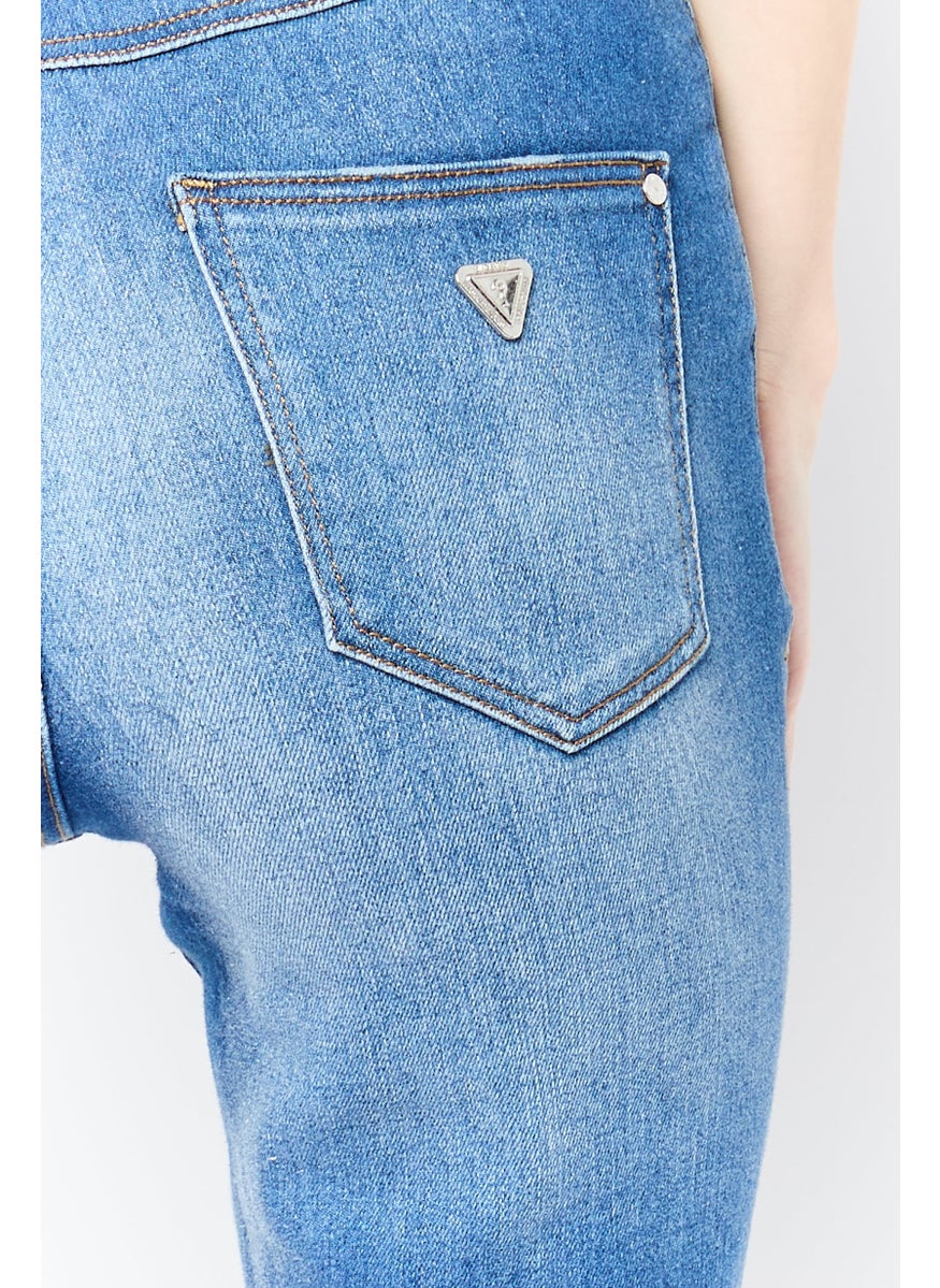Women Skinny  High Rise Washed Denim Jeans, Blue