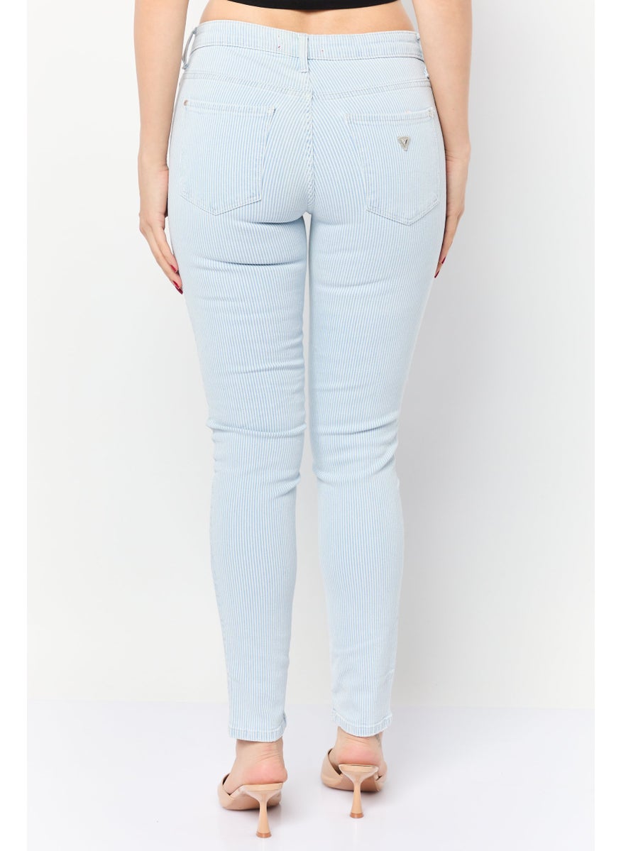 Women Regular Fit High Rise Straight Stretchable Jeans, Light Blue