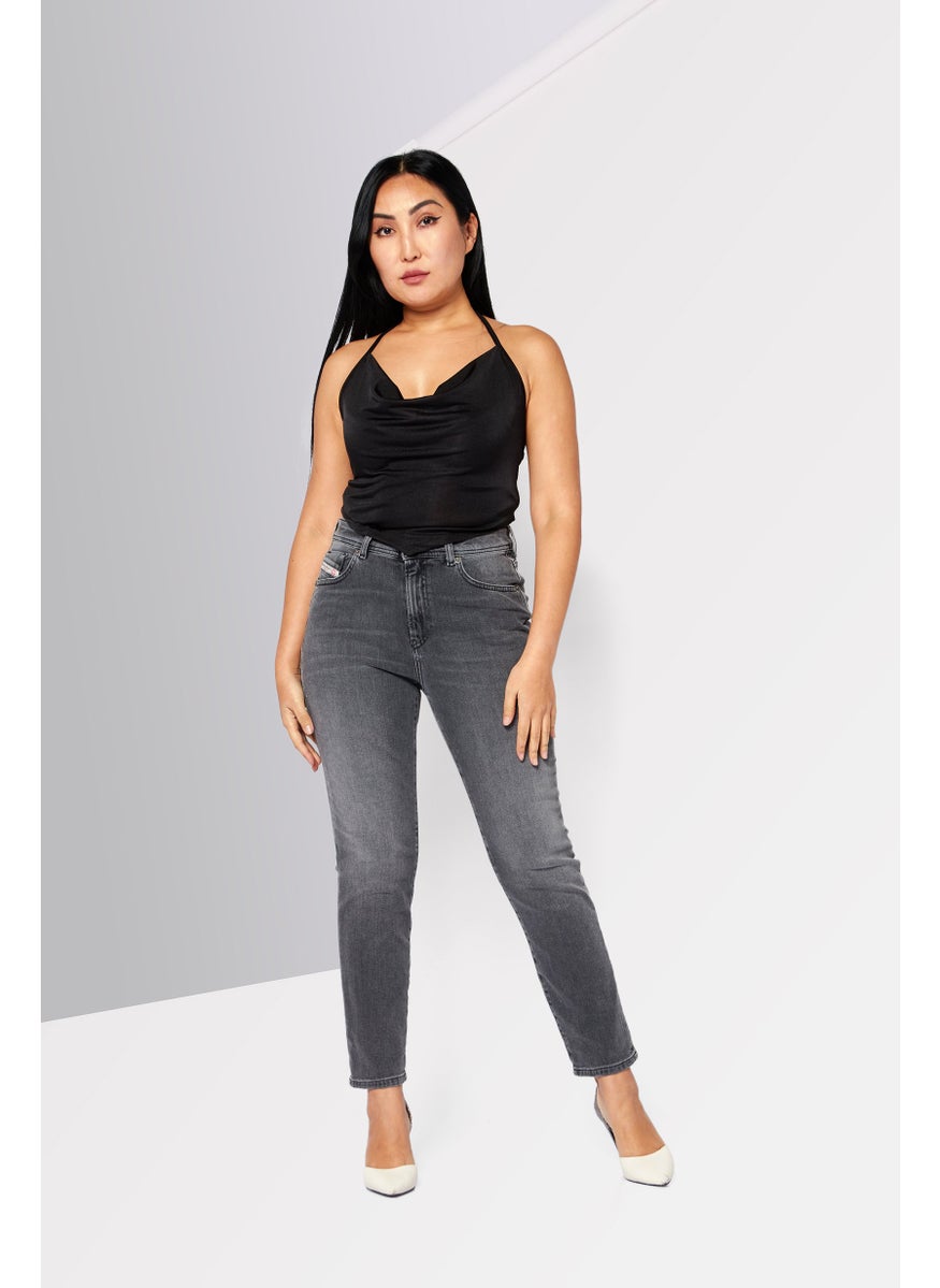 Women 2004  Slim Fit Dark Wash Stretchable Denim, Grey