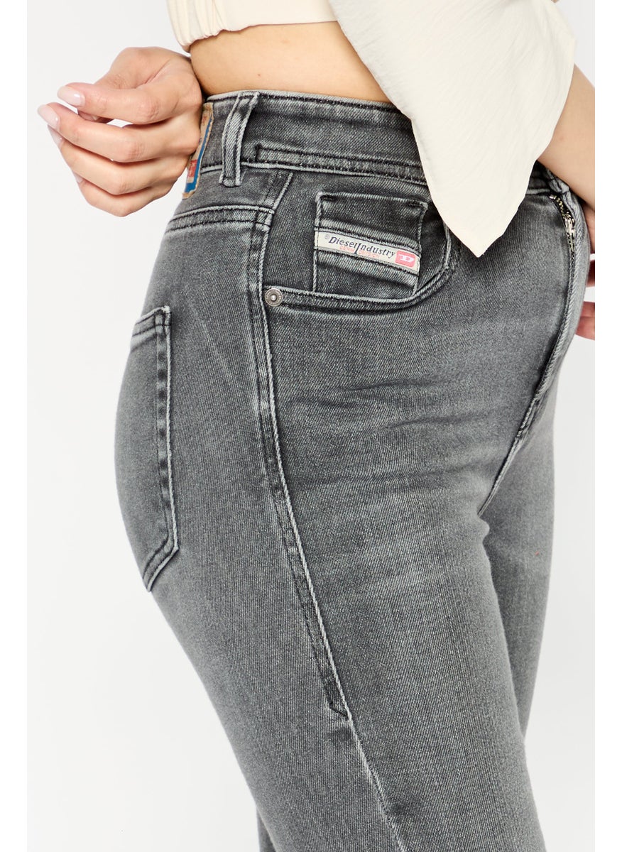 Women Super Skinny Fit Washed Stretchable Jeans, Black