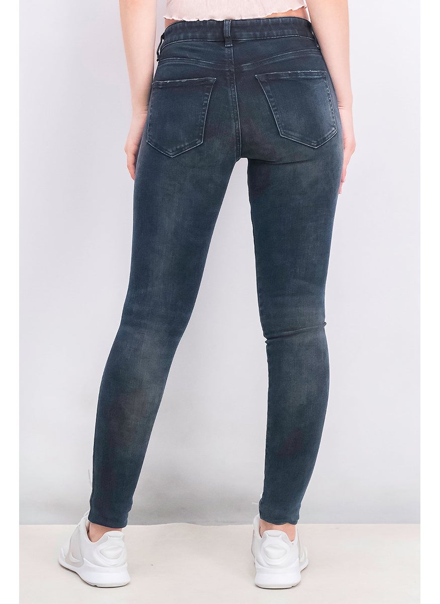 Women Slim Fit Five Pocket Jeans, Indigo