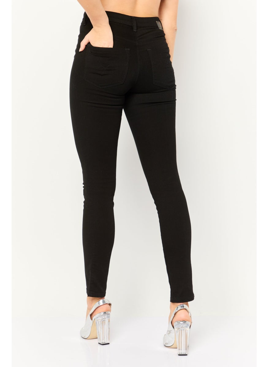 Women Super Skinny Fit Solid Stretchable Denim Jeans, Black