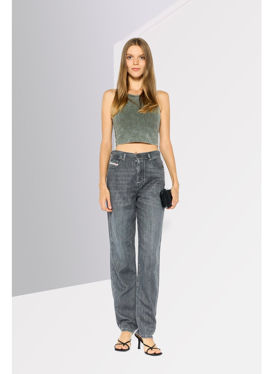 Women Regular Fit 1956 D-Tulip Washed Stretchable Jeans, Grey