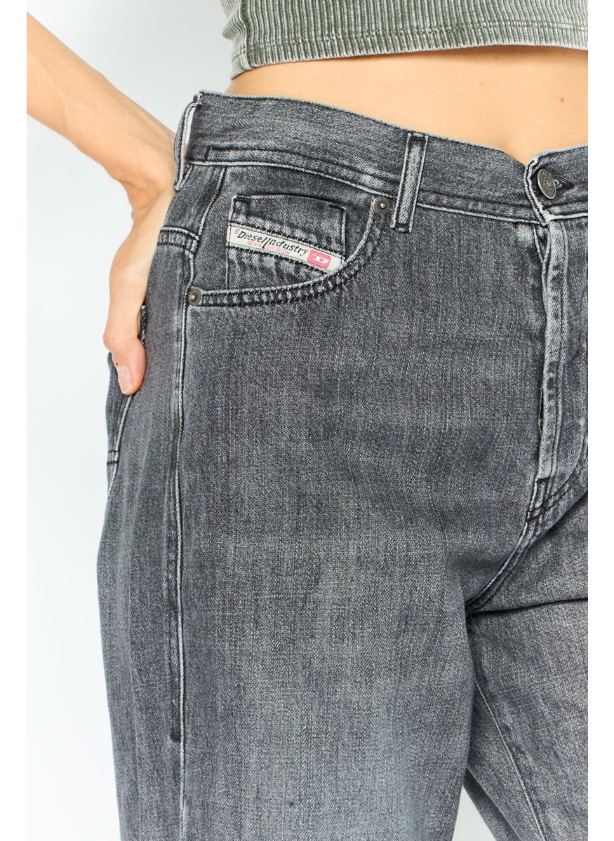 Women Regular Fit 1956 D-Tulip Washed Stretchable Jeans, Grey