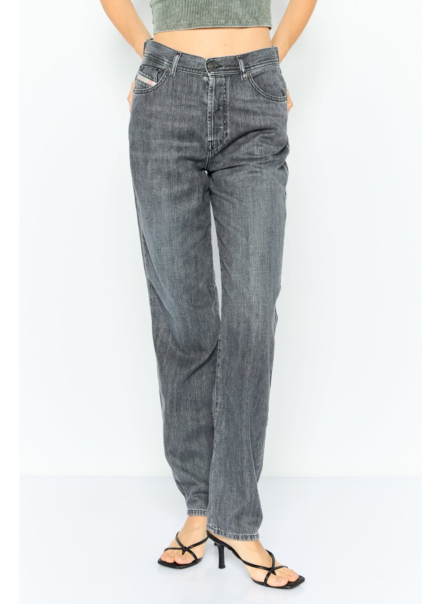 Women Regular Fit 1956 D-Tulip Washed Stretchable Jeans, Grey