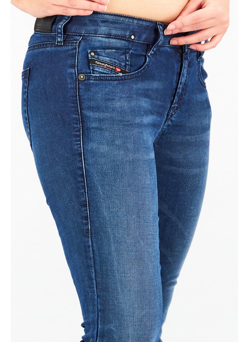 Women Slim Fit  Washed Denim Jeans, Blue