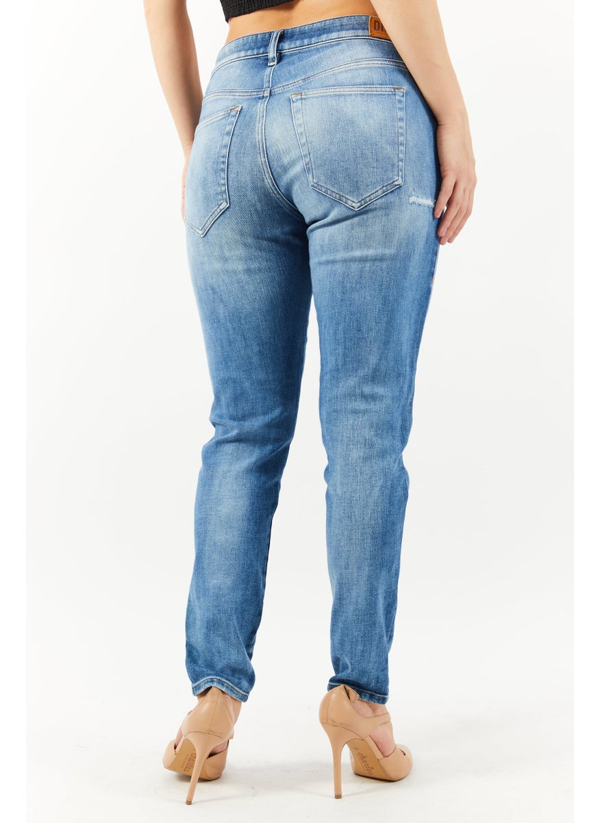 Women Skinny Fit Washed Stretchable Denim, Blue