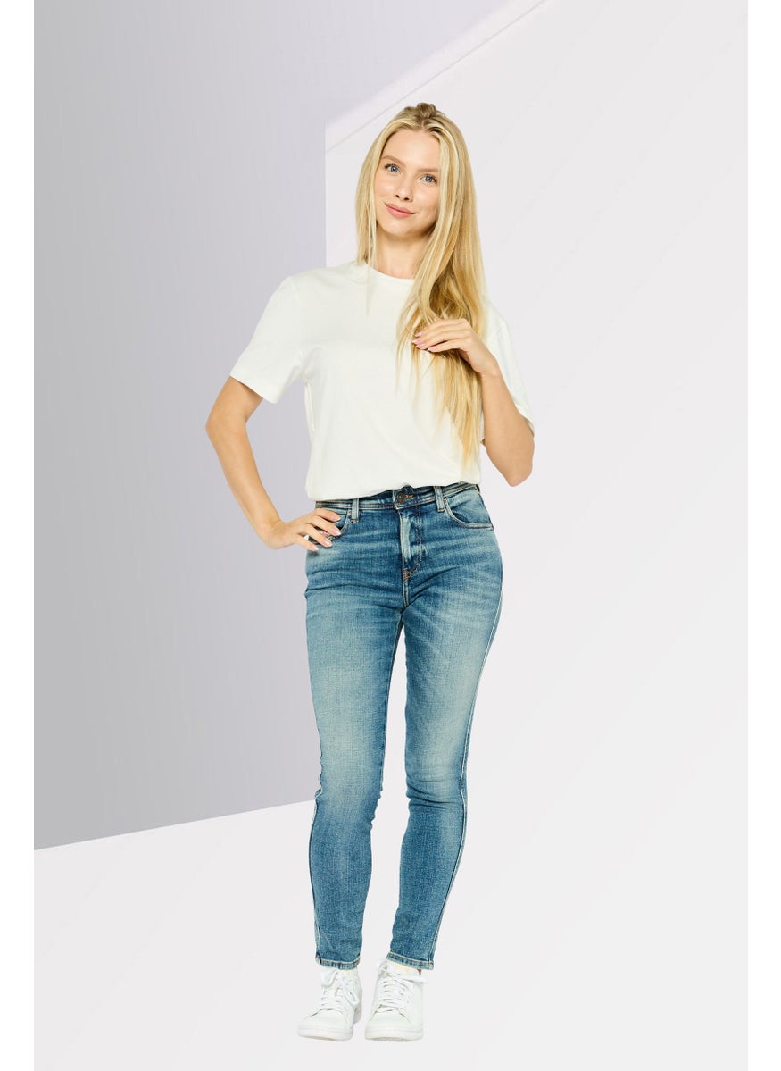 Women Skinny Fit 2015 Babhila Washed Stretchable Jeans, Blue