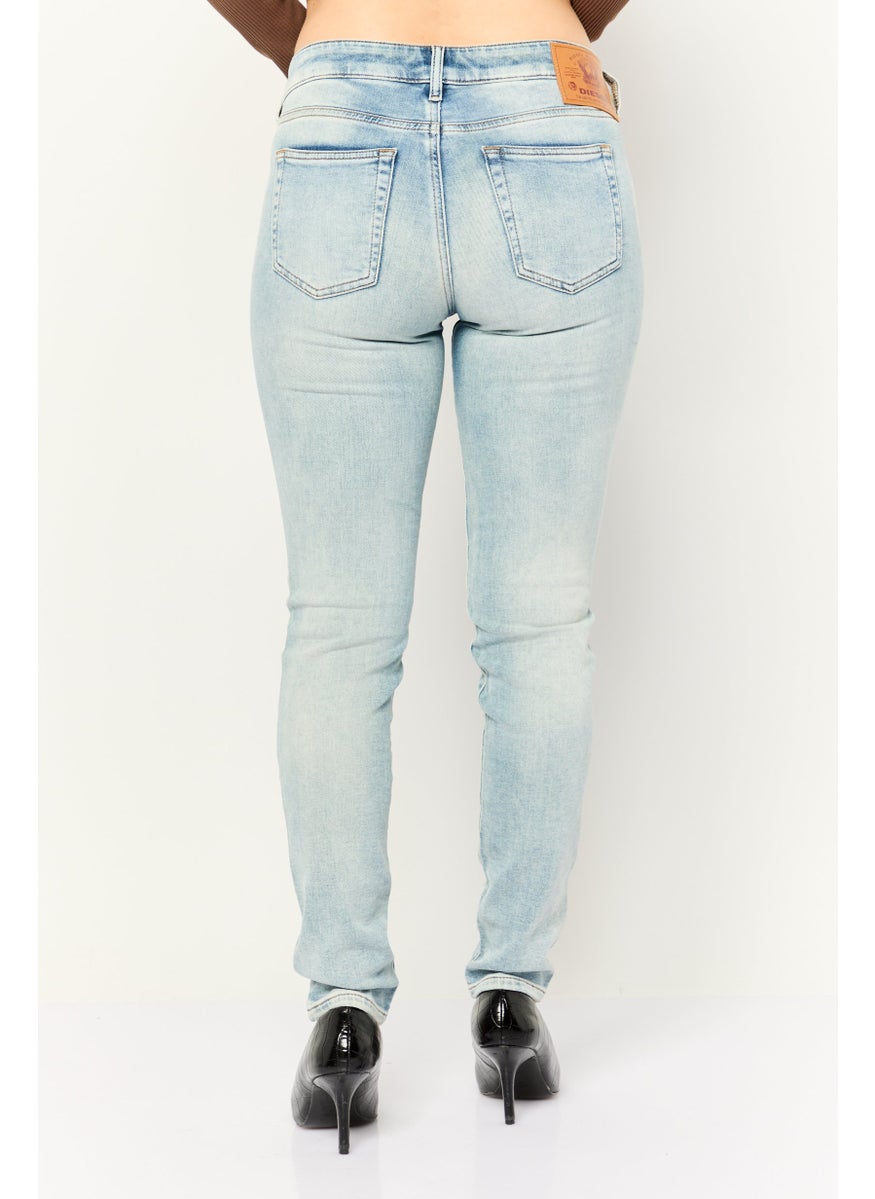 Women  D-Ollies Slim Fit Stretchable Washed Jeans, Blue