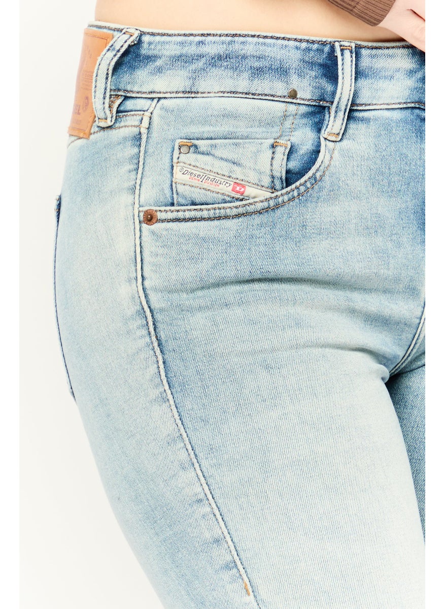 Women  D-Ollies Slim Fit Stretchable Washed Jeans, Blue