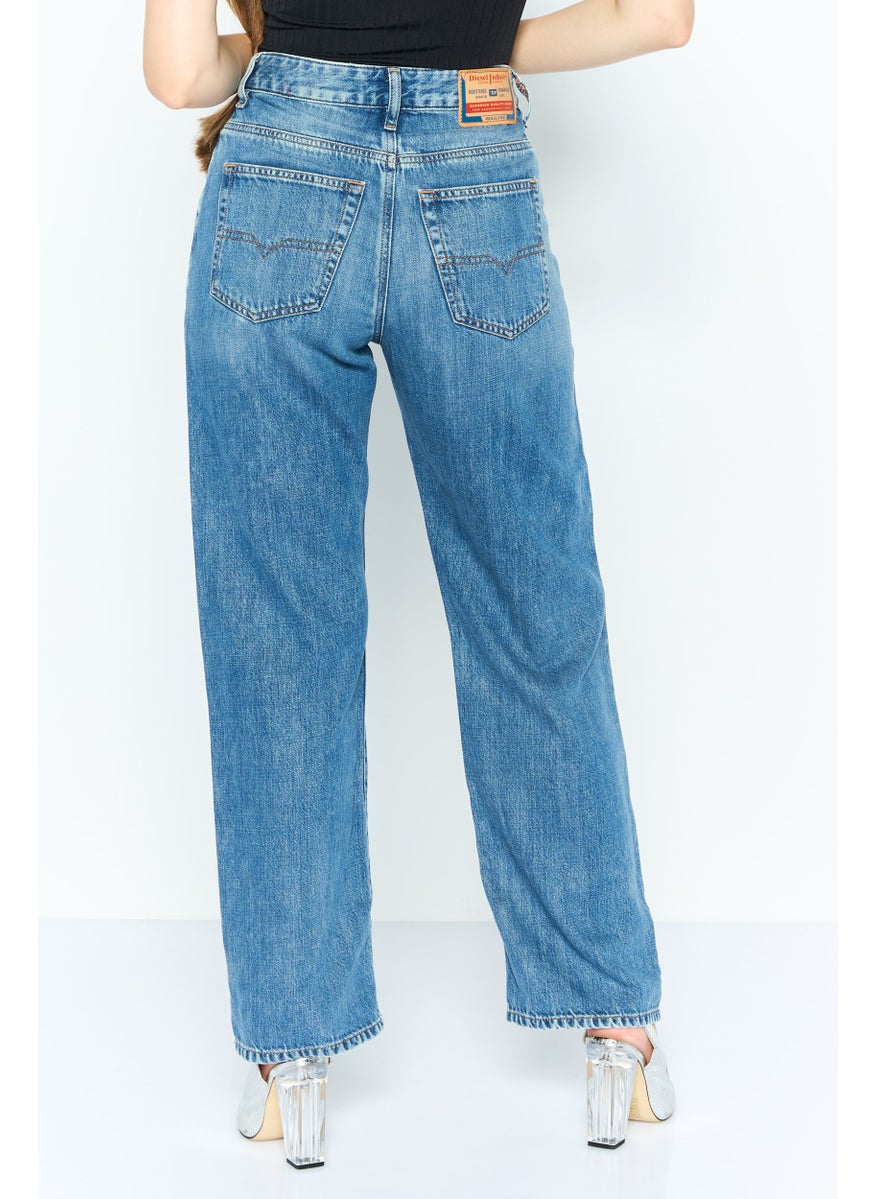 Women Loose Fit Wash Stretchable Jeans, Blue