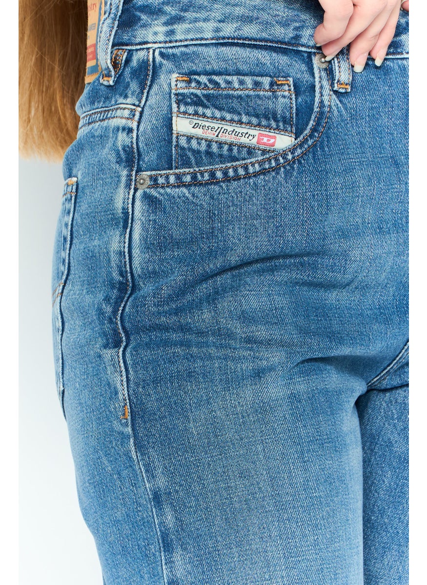 Women Loose Fit Wash Stretchable Jeans, Blue