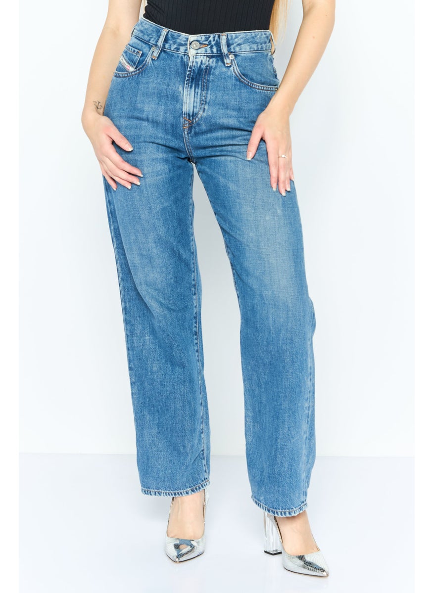Women Loose Fit Wash Stretchable Jeans, Blue