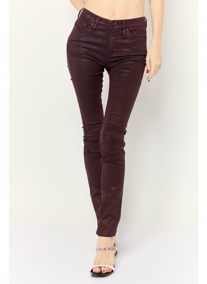 Women Skinzee Slim Fit Skinny Leg Stretch Jeans, Burgundy