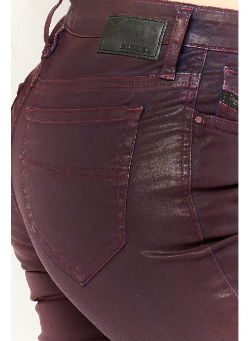 Women Skinzee Slim Fit Skinny Leg Stretch Jeans, Burgundy