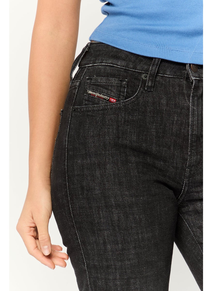 Women Slim Fit Washed  Denim Jeans, Black