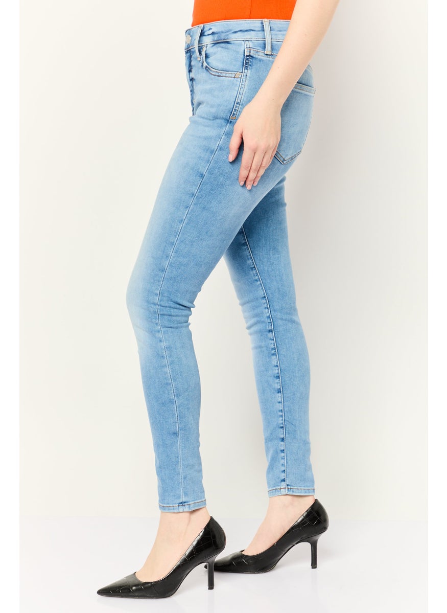 Women Skinny Fit High Rise Washed Stretchable Jeans, Blue