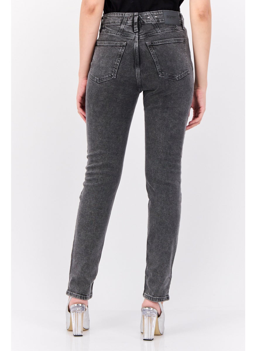 Women Slim Fit Washed Stretchable Jeans, Grey